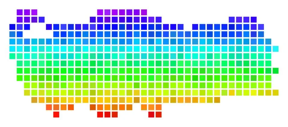 Spectrum Dotted Turkey Map Stock Illustration