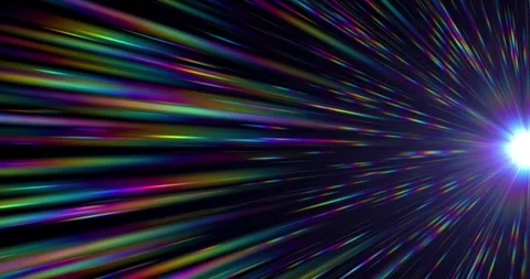 Spectrum flare lighting ray movement effect on black backgrounds Stock Footage 332686538