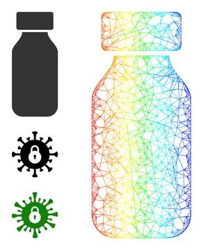 Spectrum Gradient Hatched Mesh Vial Icon Illustrazione stock