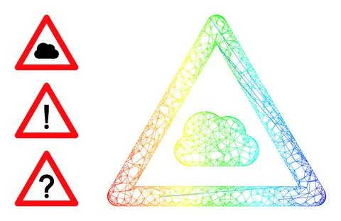 Spectrum Gradient Net Mesh Cloud Warning Icon イラスト素材