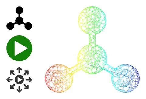 Spectrum Gradient Network Mesh Links Icon Illustrazione stock