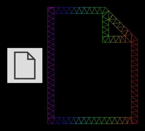 Spectrum Gradient Polygonal Net Paper Page Icon Ilustração Stock