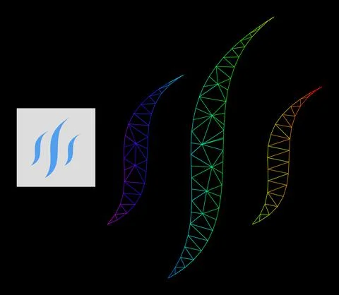 Spectrum Gradient Polygonal Network Vapor Icon Illustration