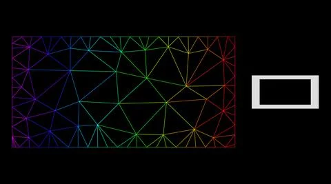 Spectrum Gradiented Polygonal Mesh Filled Rectangle Icon Stock Illustration