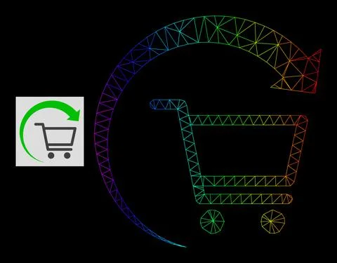 Spectrum Gradiented Polygonal Mesh Repeat Purchase Order Icon Stock Illustration