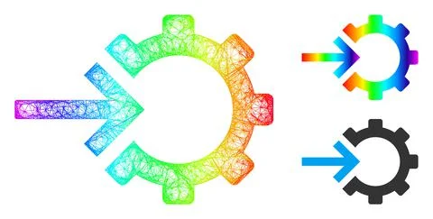 Spectrum Hatched Gradient Cog Integration Icon イラスト素材