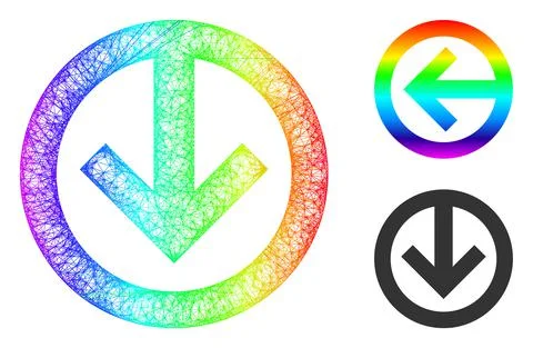 Spectrum Hatched Gradient Direction Down Icon 스톡 일러스트