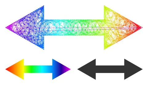 Spectrum Hatched Gradient Horizontal Flip Icon Stock Illustration