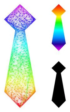 Spectrum Hatched Gradient Man Tie Icon 스톡 일러스트