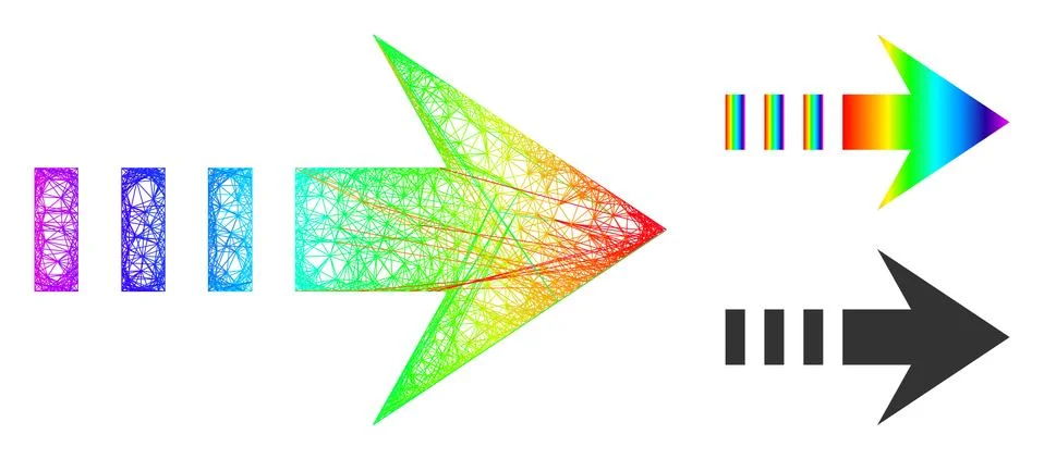 Spectrum Hatched Gradient Send Right Icon 스톡 일러스트