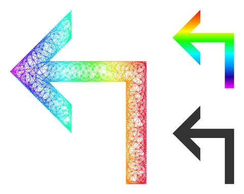 Spectrum Hatched Gradient Turn Left Icon 스톡 일러스트