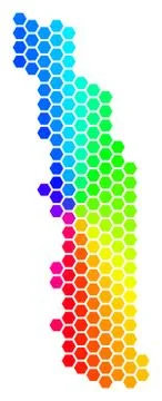 Spectrum Hexagon Togo Map Illustrazione stock