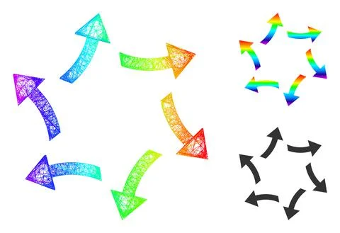 Spectrum Linear Gradient Centrifugal Arrows Icon Stock Illustration