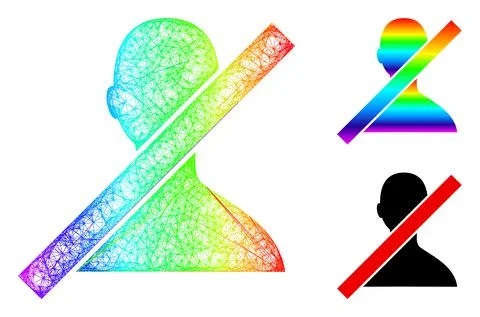 Spectrum Linear Gradient Closed User Icon 스톡 일러스트