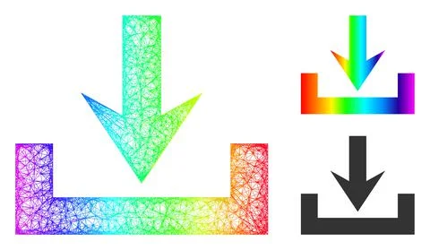 Spectrum Linear Gradient Downloads Icon Stock Illustration