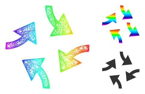Spectrum Linear Gradient Swirl Arrows Icon 스톡 일러스트