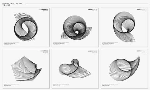 Spectrum lines logo design template set. Modern blend line logo graphic vector. Stock Illustration