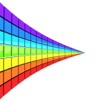 Spectrum made of colorful cubes in perspective Stockillustratie