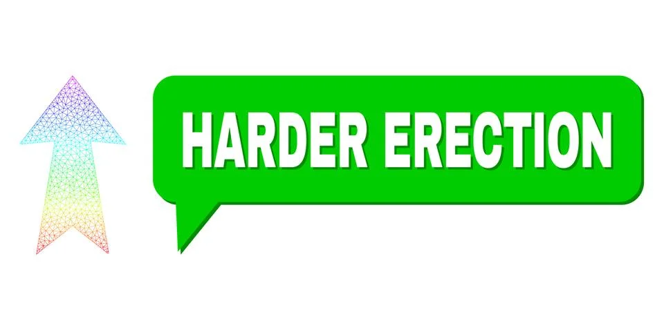 Spectrum Mesh Gradient Arrow Up Icon and Harder Erection Chat Cloud with Shadow イラスト素材
