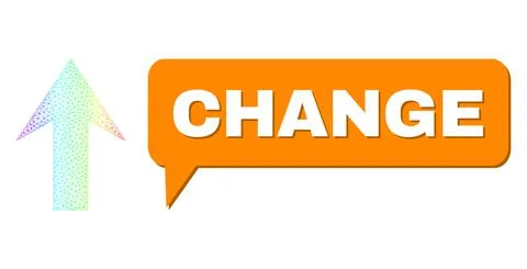 Spectrum Mesh Gradient Arrow Up Icon and Change Chat Cloud with Shadow イラスト素材
