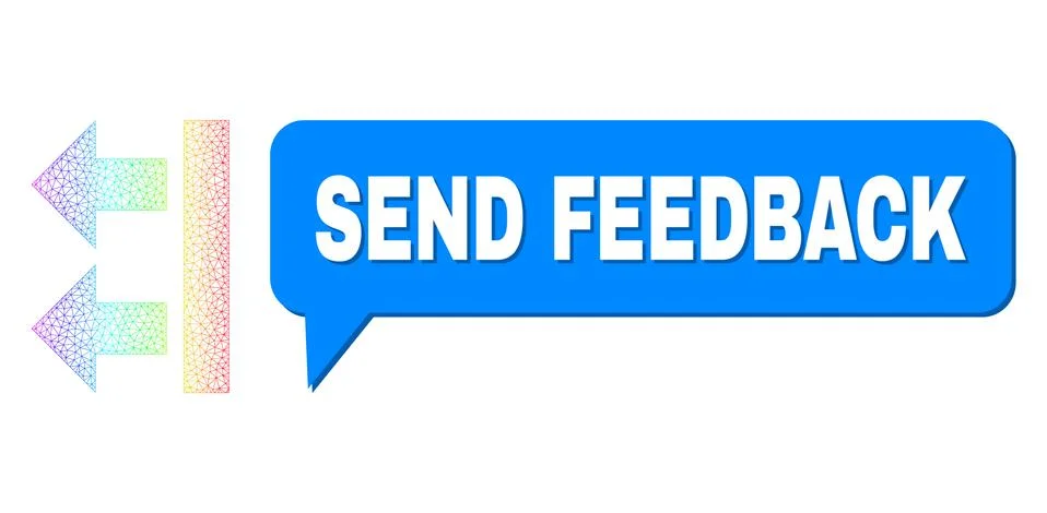 Spectrum Mesh Gradient Bring Left Icon and Send Feedback Speech Frame with Stock Illustration