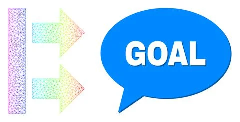 Spectrum Mesh Gradient Bring Right Icon and Goal Chat Bubble with Shadow Stock Illustration