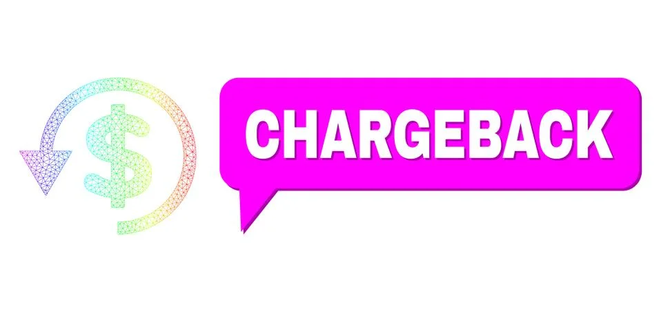 Spectrum Mesh Gradient Chargeback Icon and Chargeback Conversation Bubble with Stock Illustration