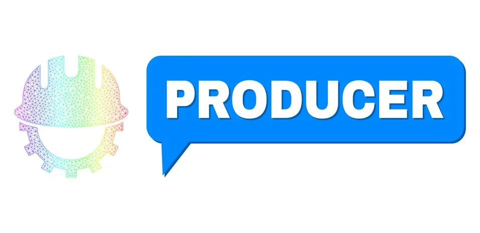 Spectrum Mesh Gradient Development Hardhat Icon and Producer Chat Cloud with イラスト素材