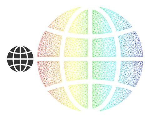 Spectrum Mesh Gradient Globe Icon Illustrazione stock