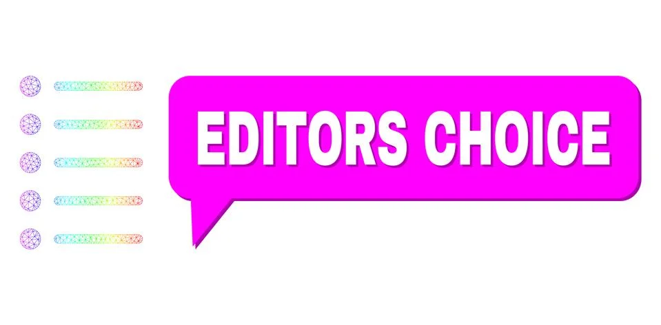 Spectrum Mesh Gradient Items Icon and Editors Choice Chat Bubble with Shadow イラスト素材