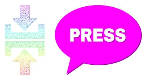 Spectrum Mesh Gradient Press Vertical Direction Icon and Press Chat Frame with イラスト素材