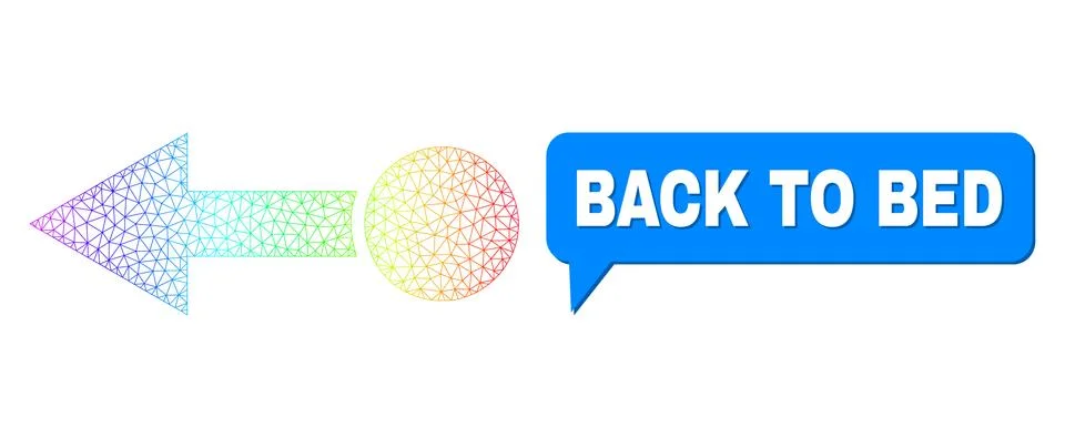 Spectrum Mesh Gradient Pull Left Icon and Back to Bed Message Bubble with Shadow Stock Illustration