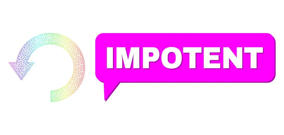 Spectrum Mesh Gradient Rotate Down Icon and Impotent Message Bubble with Shadow Stock Illustration