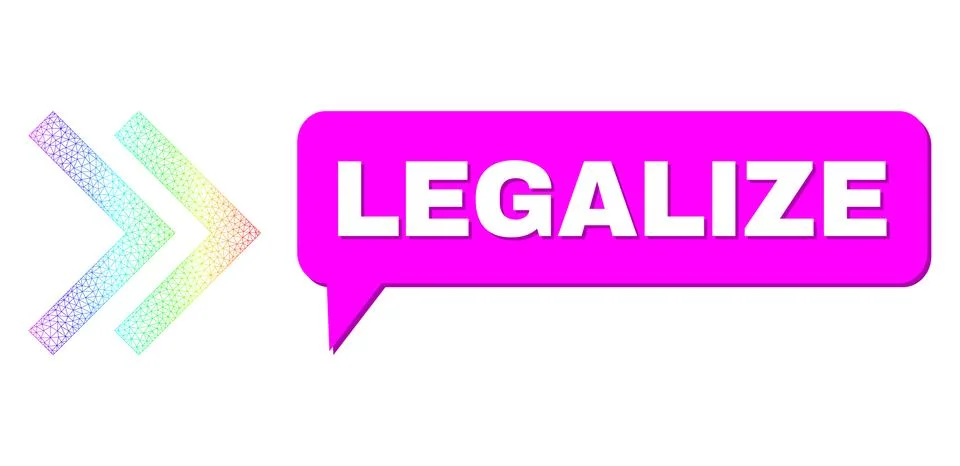 Spectrum Mesh Gradient Shift Right Icon and Legalize Conversation Bubble with Illustrazione stock