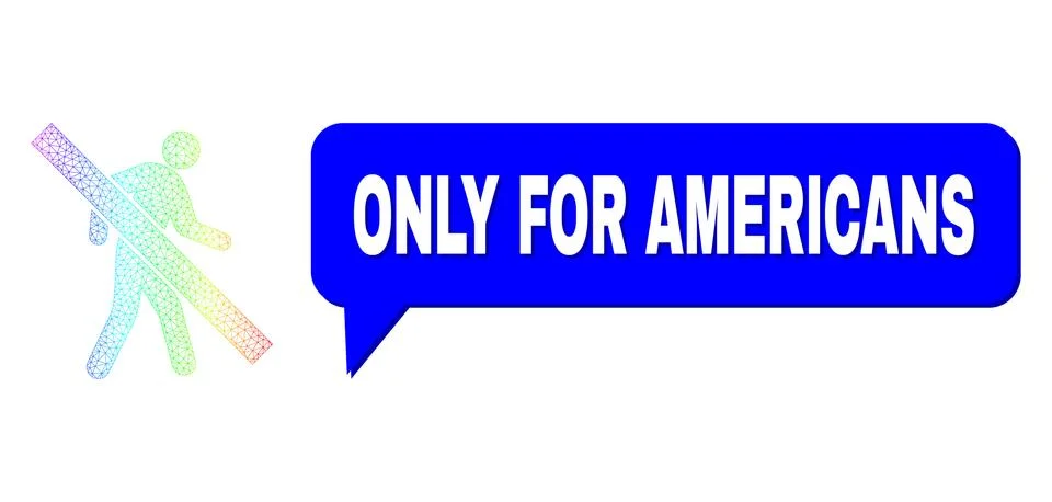 Spectrum Mesh Gradient Stop Walking Pedestrian Icon and Only for Americans Chat イラスト素材