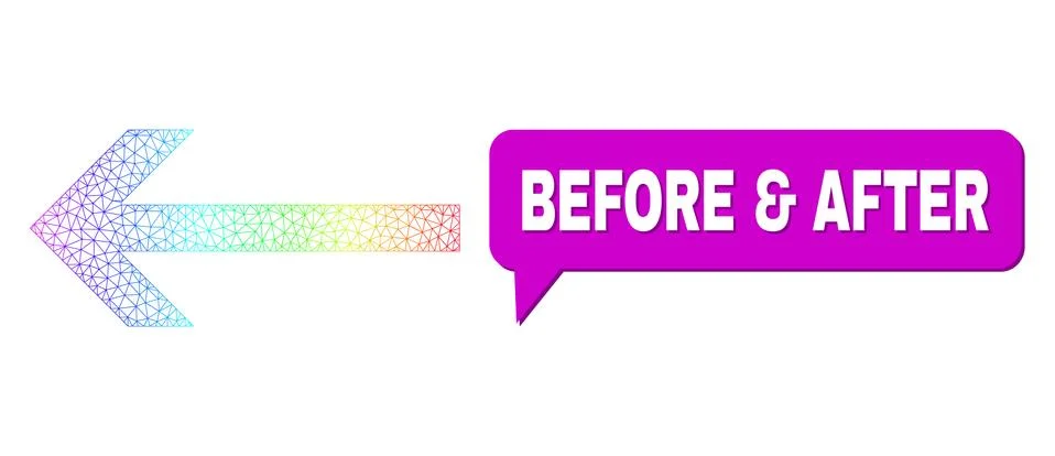 Spectrum Net Gradient Arrow Left Icon and Before &amp; After Speech Bubble with イラスト素材