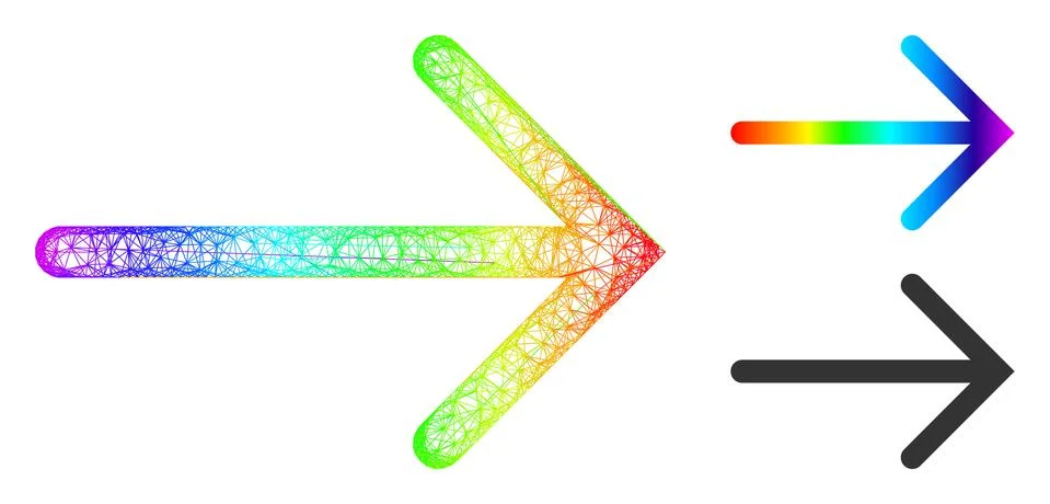 Spectrum Net Gradient Arrow Right Icon 스톡 일러스트