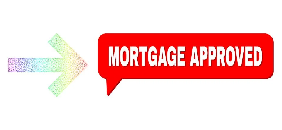 Spectrum Net Gradient Arrow Right Icon and Mortgage Approved Conversation Bubble イラスト素材