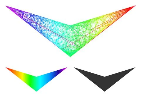 Spectrum Net Gradient Arrowhead Down Icon Ilustração Stock