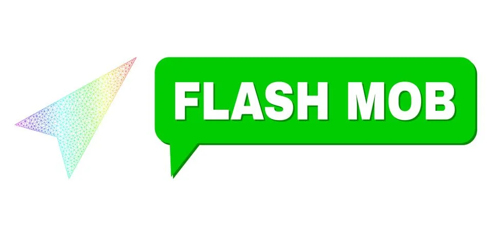 Spectrum Net Gradient Arrowhead Right-Up Icon and Flash Mob Chat Cloud with イラスト素材