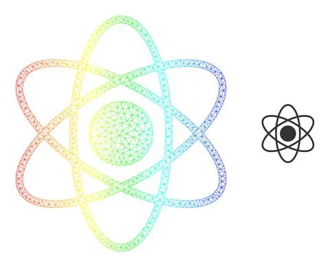 Spectrum Net Gradient Atom Icon Ilustração Stock