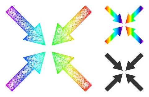 Spectrum Net Gradient Center Arrows Icon Illustrazione stock