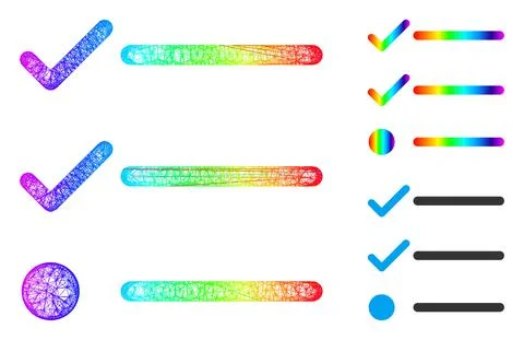 Spectrum Net Gradient Checklist Icon 스톡 일러스트