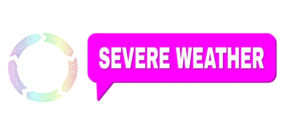 Spectrum Net Gradient Circulation Icon and Severe Weather Conversation Bubble Stockillustratie