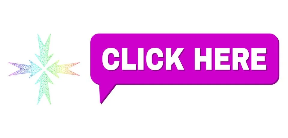 Spectrum Net Gradient Compression Arrows Icon and Click Here Chat Bubble with Stockillustratie