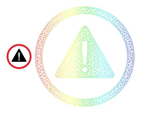 Spectrum Net Gradient Danger Sign Icon Ilustração Stock