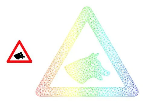 Spectrum Net Gradient Dog Warning Icon Stock Illustration