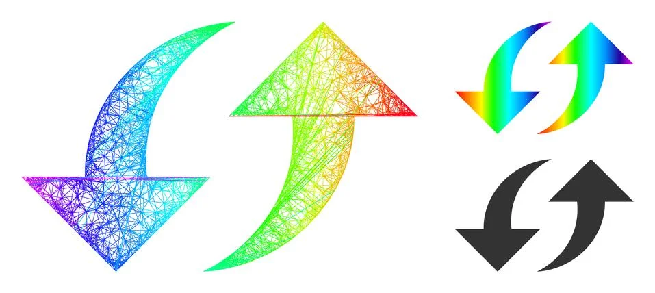 Spectrum Net Gradient Exchange Arrows Icon Stock Illustration