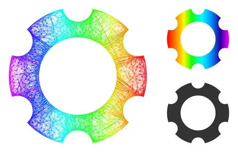 Spectrum Net Gradient Gear Icon Stock Illustration