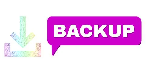 Spectrum Net Gradient Inbox Icon and Backup Conversation Cloud with Shadow イラスト素材